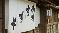 Flags and Lantern Outside Edo Period House Stock Footage