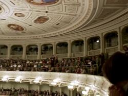 MS PAN Auditorium of Semperopera in Dresden with audience / Dresden, Saxony, Germany Stock Footage