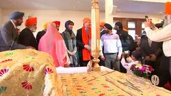 David and Samantha Cameron at Guru Nanak Darbar Gurdwara - General Election 2015 News Clip