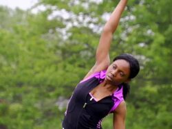 Nike's Side Stretch 1 Stock Footage