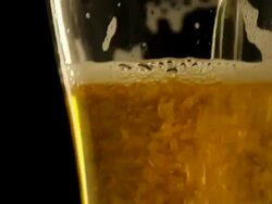 Refreshing beer at dark night and tilt camera Stock Footage
