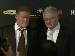INTERVIEW - Don Henley, Randy Newman on the awards at 28th Annual Rock and Roll Hall Of Fame Induction Ceremony - Press Room 4/18/2013 in Los Angeles, CA.(Footage by WireImage Video/Getty Images Entertainment Video) Stock Footage