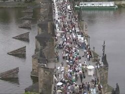 Charles bridge in Prague Stock Footage