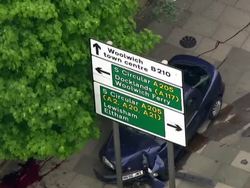 Crashed car at crime scene of Woolwich attack News Clip