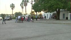 Voters in Tampa outside polling station News Clip