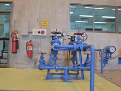 Dolly:Water control valves Stock Footage