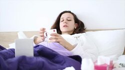 Woman suffering from flu Stock Footage