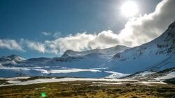 HD Time-lapse: Mountain range Snaefellsnes Peninsula, waterfall landscape Iceland Stock Footage