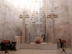 Vagharshapat, Echmiadzin cathedral, interior of the round church Stock Footage