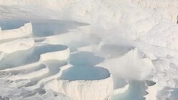 Pamukkale Travertine Pools, Denizli, Turkey Stock Footage