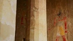 Ancient Relief of Anubis from Hatshepsut's Temple Egypt Stock Footage