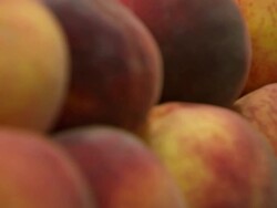 ECU TU Shot of Peaches stacked / Sydney, New South Wales, Australia Stock Footage