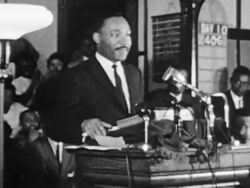 MLK speaking at student rally Stock Footage