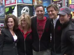 Lilly Tartikoff, guest, Jimmy Fallon, Dr. Mehmet Oz and Nate Berkus at the 14th Annual NY EIF Revlon Run/Walk Stock Footage