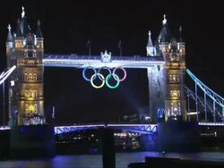 Tower Bridge Olympic Logo Light Show News Clip