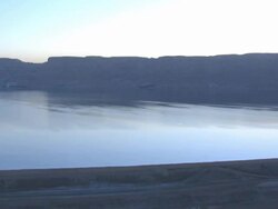 Aerial the Dead Sea in the Judea Desert, Israel Stock Footage