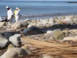 California Declares State Of Emergency As Oil Spill Harms Pristine Coastline Stock Footage