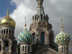 Viewing the Topmost Portion of the Church of the Savior Stock Footage
