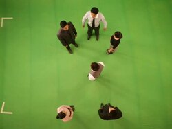 Business people forming number 2 Stock Footage