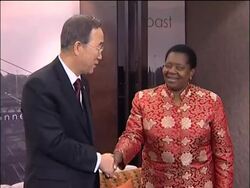 UN Secretary General Ban Ki-moon arrives for visit News Clip