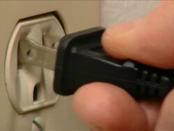 AC Plug Into Outlet (US) Stock Footage