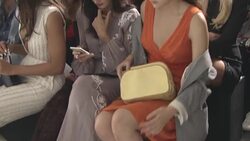 Yasmin Mills, Maddie Mills at Nicholas Oakwell Couture - a/w16 catwalk show Stock Footage