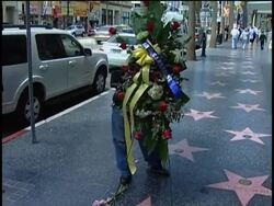 Fans place tributes to late actor on Walk of Fame News Clip