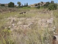 Morgantina, view of the south sanctuary of Demeter and Kore, 3rd century B.C. Stock Footage