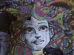 Street Art In Rio De Janeiro - Graffiti Artists Stock Footage