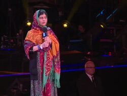 INTERVIEW - Malala Yousafzai on her beliefs and dreams at We Day UK at Wembley Arena on March 7, 2014 in London, England. Stock Footage