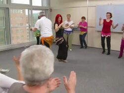 HD: Senior Man Dancing Belly Dance Stock Footage