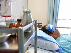 HD Dolly Shot: Patient in Hospital Stock Footage