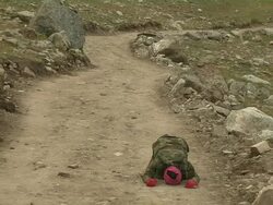 Pull Back Shot Pilgrim Performing Circumambulation Lhasa Tibet China  Stock Footage