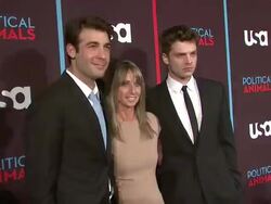 James Wolk; Bonnie Hammer and Sebastian Stan at USA Networks World Premiere Of 'Political Animals' Stock Footage