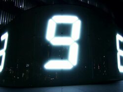 MS View of wall with luminous numbers / Tokyo, Japan Stock Footage