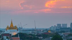Sunset beautiful temples in Thailand Stock Footage