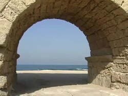 Arch with Mediteranean Sea Stock Footage