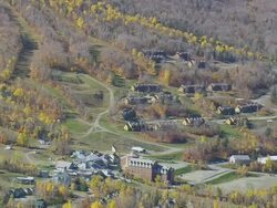 WS ARIEAL View of Small town /Maine, United States Stock Footage