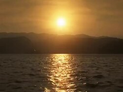 Lake at sunset Stock Footage