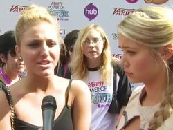 INTERVIEW: Cassie Scerbo and Ayla Kell on coming out to today's event and the charitable work they do. at the Variety's Power of Youth 2010 at Hollywood CA. (Footage by WireImage Video/GettyImages) Stock Footage