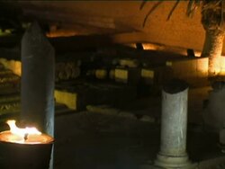 Candle and archeology Stock Footage