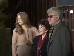 Amy Adams (L), Pedro Almodovar and Dr. Aida Takla O'Reilly at the Hollywood Foreign Press Association's Cecil B. DeMille Award Recipient Announcement at Beverly Hills CA. (Footage by WireImage Video/Getty Images Entertainment Video) Stock Footage