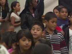 ATMOSPHERE: Children at the Demi Lovato Joins 'A Day Made Better' School Advocacy Campaign - Los Angeles at Los Angeles CA. (Footage by WireImage Video/GettyImages) Stock Footage