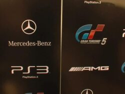 ATMOSPHERE: Signage at the Mercedes-Benz Exclusive Preview Of The 2011 SLS AMG In Grand Turismo 5 at Los Angeles CA. (Footage by WireImage Video/GettyImages) Stock Footage