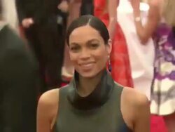 Rosario Dawson at "Schiaparelli And Prada: Impossible Conversations" Costume Institute Gala Stock Footage