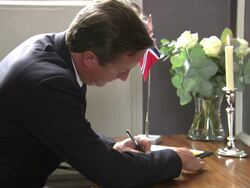 David Cameron at the Norwegian Embassy News Clip