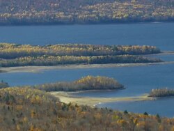 WS ARIEAL View of Beach /Maine, United States Stock Footage