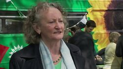 General Election 2015 - Green Party Launch Battle Bus In Bristol News Clip
