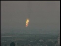 An explosion went off at a gas terminal in Egypt's northern Sinai Peninsula on Saturday, setting off a massive fire along a pipeline that transports gas to Israel, Syria and Jordan.  No injuries were reported, but officials say they suspect sabotage News Clip