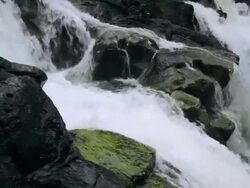 CU PAN Detail of Hoopii Falls / Kapaa, Kauai, Hawaii, United States Stock Footage